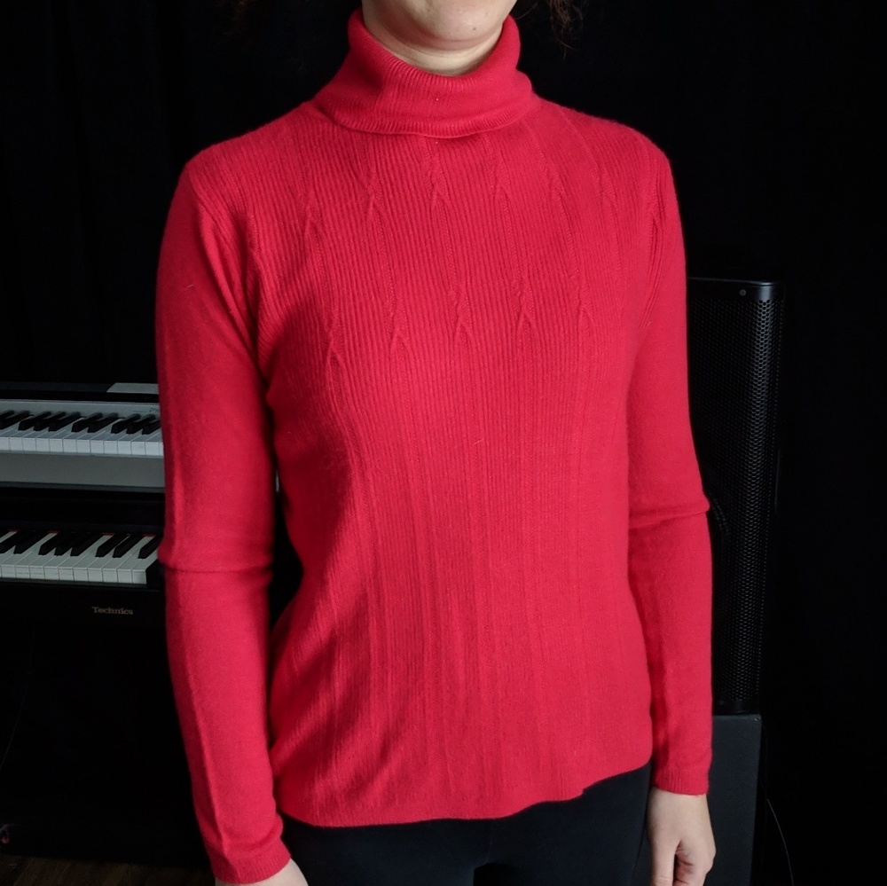 Faux Cashmere Red Sweater